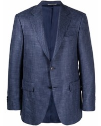 Мужской темно-синий пиджак с узором "гусиные лапки" от Canali