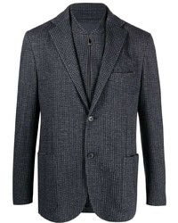 Мужской темно-синий пиджак с узором "гусиные лапки" от Corneliani