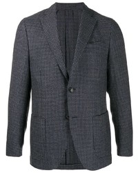 Мужской темно-синий пиджак с узором "гусиные лапки" от Dell'oglio