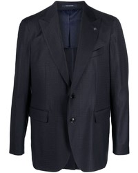 Мужской темно-синий пиджак с узором "гусиные лапки" от Tagliatore