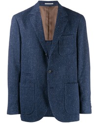 Темно-синий пиджак с узором зигзаг
