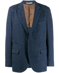 Мужской темно-синий пиджак с узором зигзаг от Brunello Cucinelli