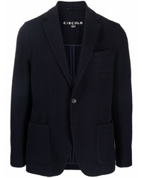 Мужской темно-синий пиджак с узором зигзаг от Circolo 1901