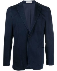 Мужской темно-синий пиджак с узором зигзаг от Corneliani