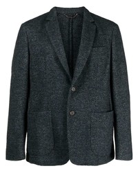 Мужской темно-синий пиджак с узором зигзаг от Corneliani