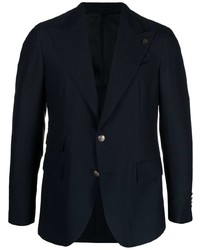 Мужской темно-синий пиджак с узором зигзаг от Gabriele Pasini