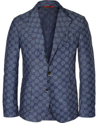 Мужской темно-синий пиджак с цветочным принтом от Barena