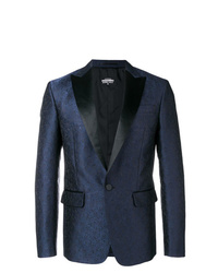 Мужской темно-синий пиджак с цветочным принтом от DSQUARED2