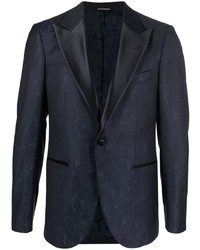 Мужской темно-синий пиджак с цветочным принтом от Emporio Armani