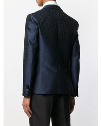 Мужской темно-синий пиджак с цветочным принтом от DSQUARED2