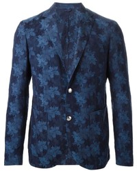 Мужской темно-синий пиджак с цветочным принтом от Hydrogen