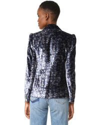 Женский темно-синий пиджак с цветочным принтом от Rebecca Taylor