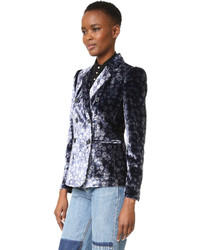 Женский темно-синий пиджак с цветочным принтом от Rebecca Taylor