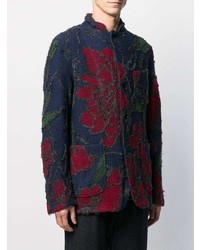 Мужской темно-синий пиджак с цветочным принтом от Engineered Garments