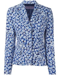 Женский темно-синий пиджак с цветочным принтом от Ungaro
