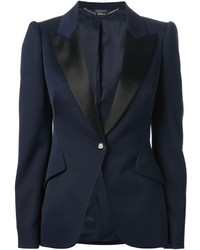 Женский темно-синий пиджак от Alexander McQueen