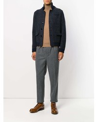 Мужской темно-синий пиджак от Zanone