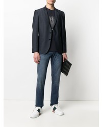 Мужской темно-синий пиджак от BOSS HUGO BOSS