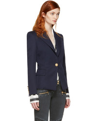 Женский темно-синий пиджак от Balmain