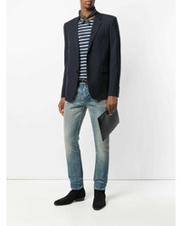 Мужской темно-синий пиджак от Saint Laurent