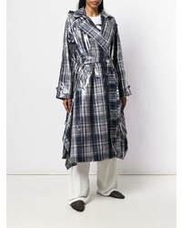 Женский темно-синий плащ в клетку от Sport Max Code