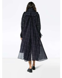 Женский темно-синий плащ в клетку от Sacai