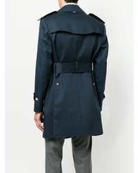 Мужской темно-синий плащ от Thom Browne