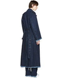 Мужской темно-синий плащ от Marques Almeida