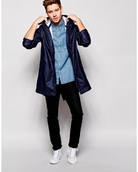 Мужской темно-синий плащ от Selected