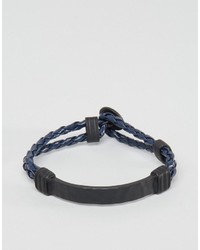 Мужской темно-синий плетеный браслет от Icon Brand