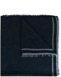 Темно-синий плетеный шарф