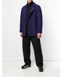 Мужской темно-синий пуховик от Stone Island