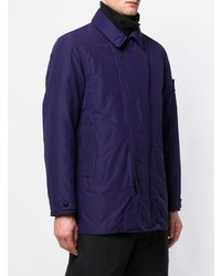 Мужской темно-синий пуховик от Stone Island