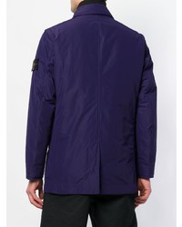 Мужской темно-синий пуховик от Stone Island