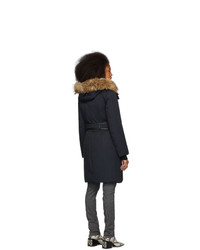 Женский темно-синий пуховик от Mackage