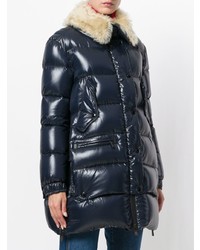 Женский темно-синий пуховик от Moncler Grenoble