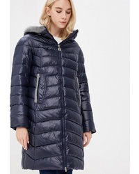 Женский темно-синий пуховик от Tom Farr