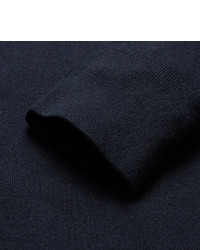 Мужской темно-синий пушистый свитер с круглым вырезом в клетку от Burberry