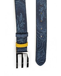 Мужской темно-синий ремень от Etro