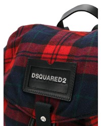 Мужской темно-синий рюкзак в шотландскую клетку от DSQUARED2
