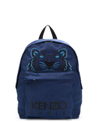 Мужской темно-синий рюкзак из плотной ткани с вышивкой от Kenzo