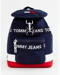 Женский темно-синий рюкзак из плотной ткани с принтом от Tommy Jeans