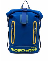 Мужской темно-синий рюкзак из плотной ткани от Moschino