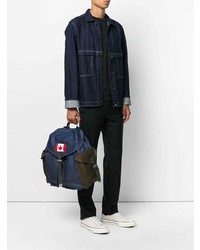 Мужской темно-синий рюкзак с вышивкой от DSQUARED2