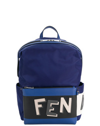 Мужской темно-синий рюкзак с вышивкой от Fendi