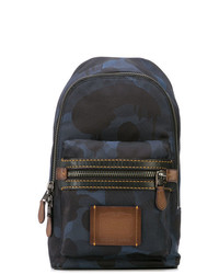 Мужской темно-синий рюкзак с камуфляжным принтом от Coach