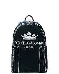 Мужской темно-синий рюкзак с принтом от Dolce & Gabbana