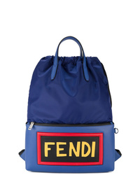 Мужской темно-синий рюкзак с принтом от Fendi