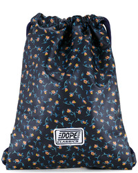 Женский темно-синий рюкзак с принтом от G.V.G.V.