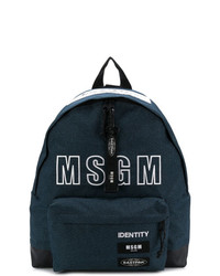 Мужской темно-синий рюкзак с принтом от MSGM